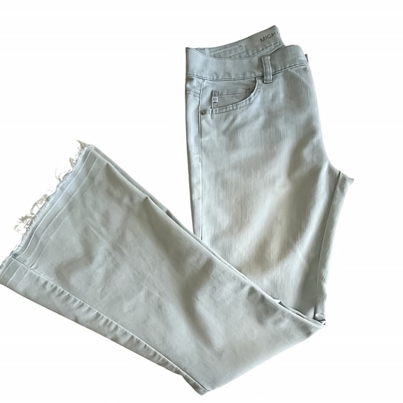 Michael Kors W’s Flare Jeans 8 Light Wash Denim Stretch Bootcut Raw Hem Y2K - Picture 8 of 9